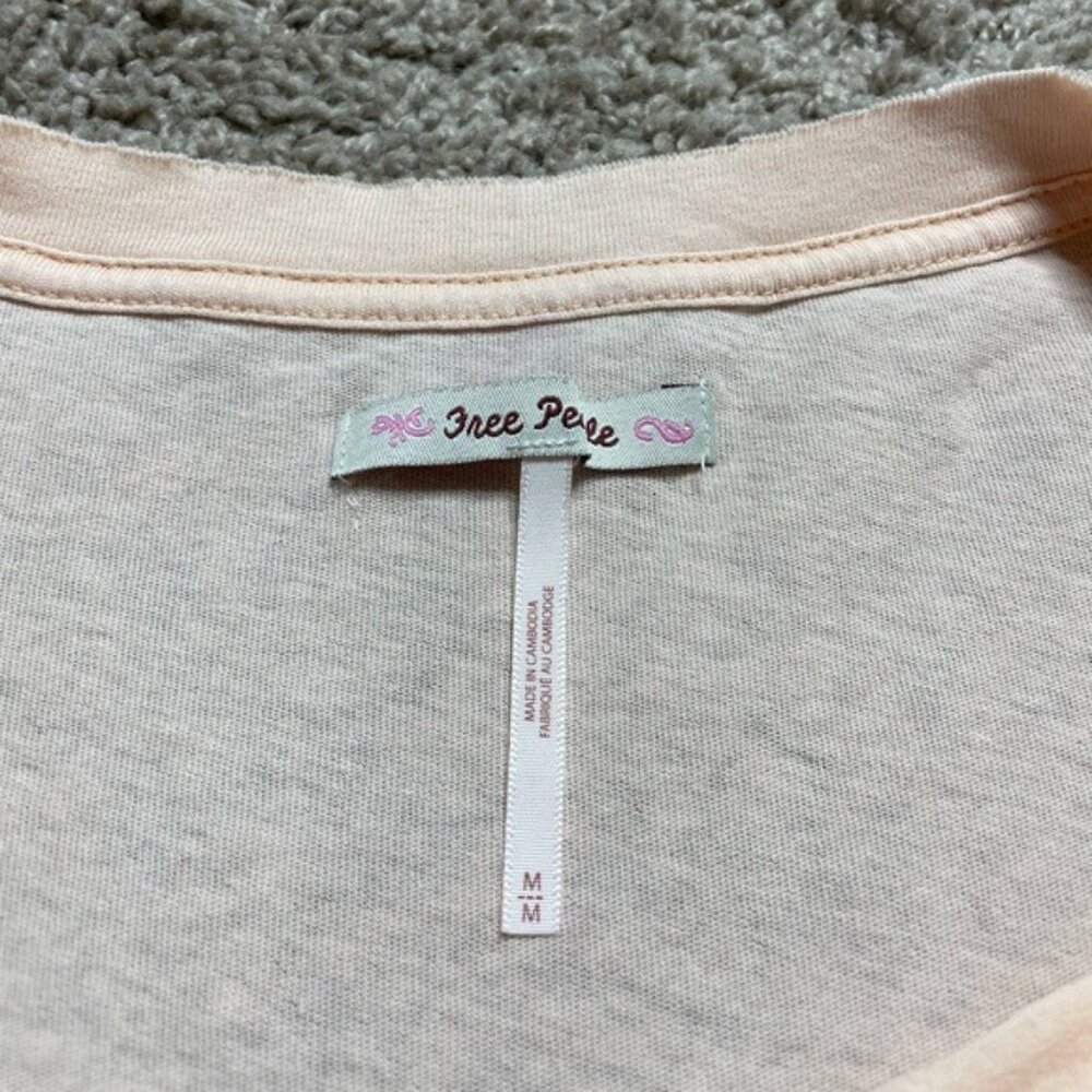 Free People Sugar Rush Pastel Peach Dolman Sleeves Top M - Picture 5 of 8